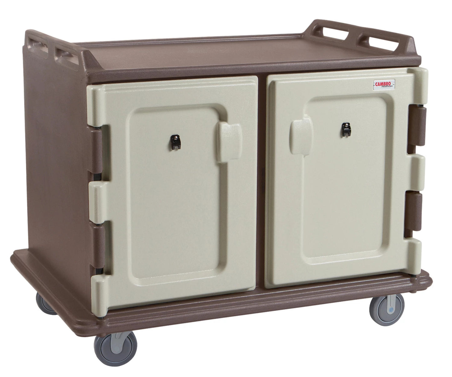 Cambro MDC1418S20 meal delivery cart in granite sand