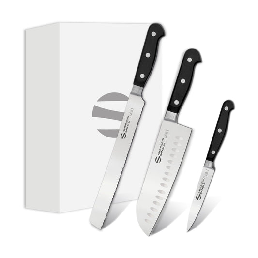 Maitre Knife Gift Set MX01S03B, 3 Pcs: Bread, Santoku, Paring, product photo