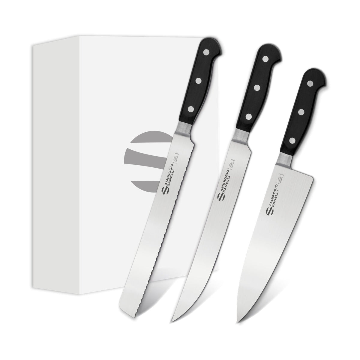 Maitre Knife Gift Set MX03S03B, 3 Pcs: Bread, Carving, Chef, product photo