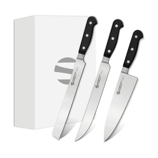 Maitre Knife Gift Set MX03S03B, 3 Pcs: Bread, Carving, Chef, product photo