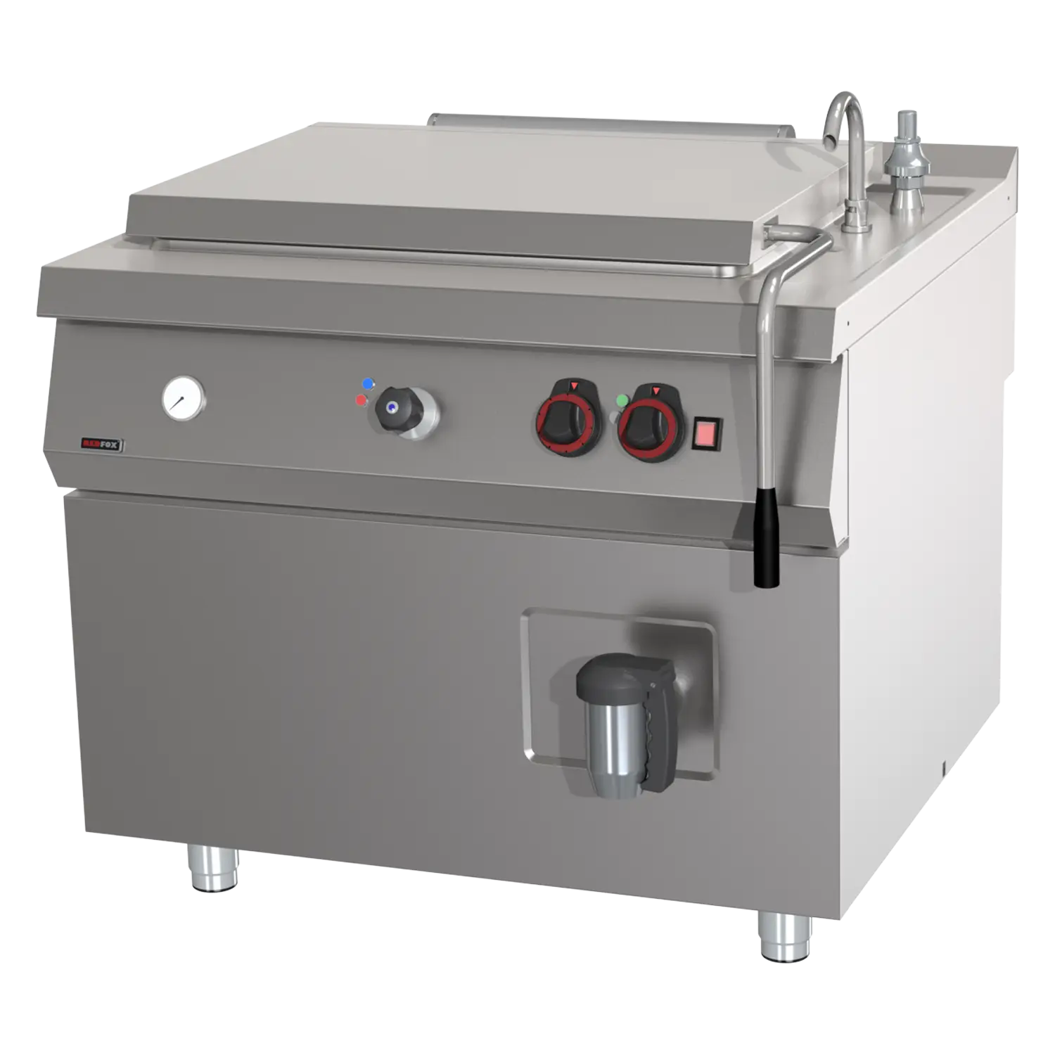High-capacity boiling kettle gas indirect 200 l with automatic water charge | REDFOX - BIQ 90/100 200 G AWF