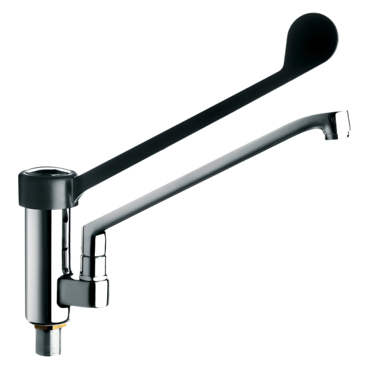 One hole sink mixer tap, black clinical lever | REDFOX - BLP