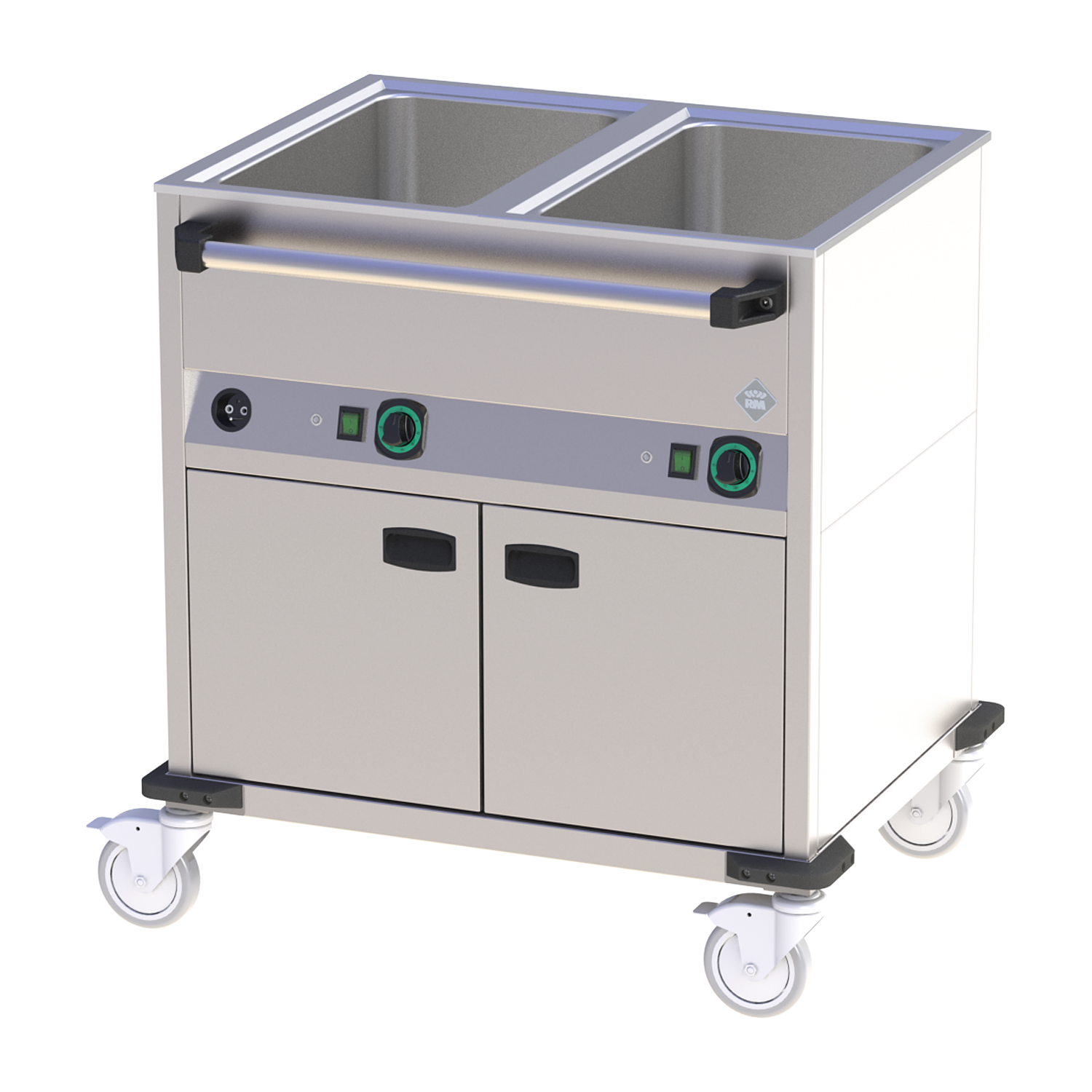 Bain marie trolley electric GN 2-1/1 insulated, controls on longer side | RM - BMPD 2120 CS