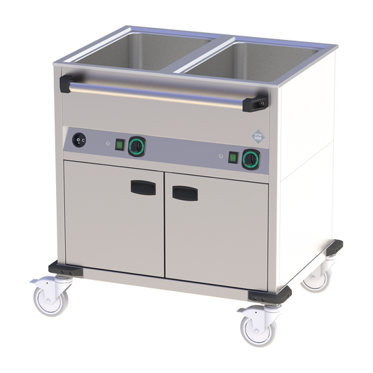 Bain marie trolley electric GN 2-1/1 insulated, controls on longer side | RM - BMPD 2120 CS