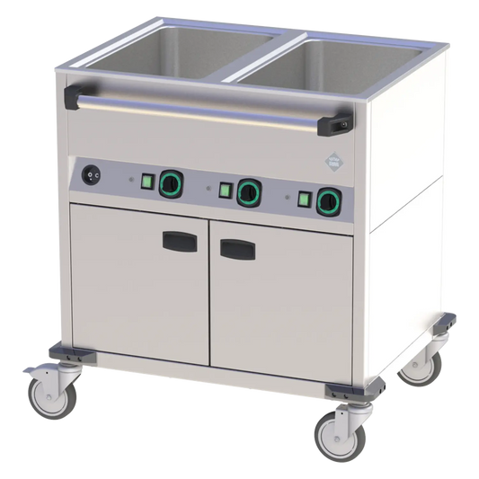 Bain marie trolley electric GN 2-1/1 heated cupboard controllers on longer side | RM - BMPD 2120 CSH