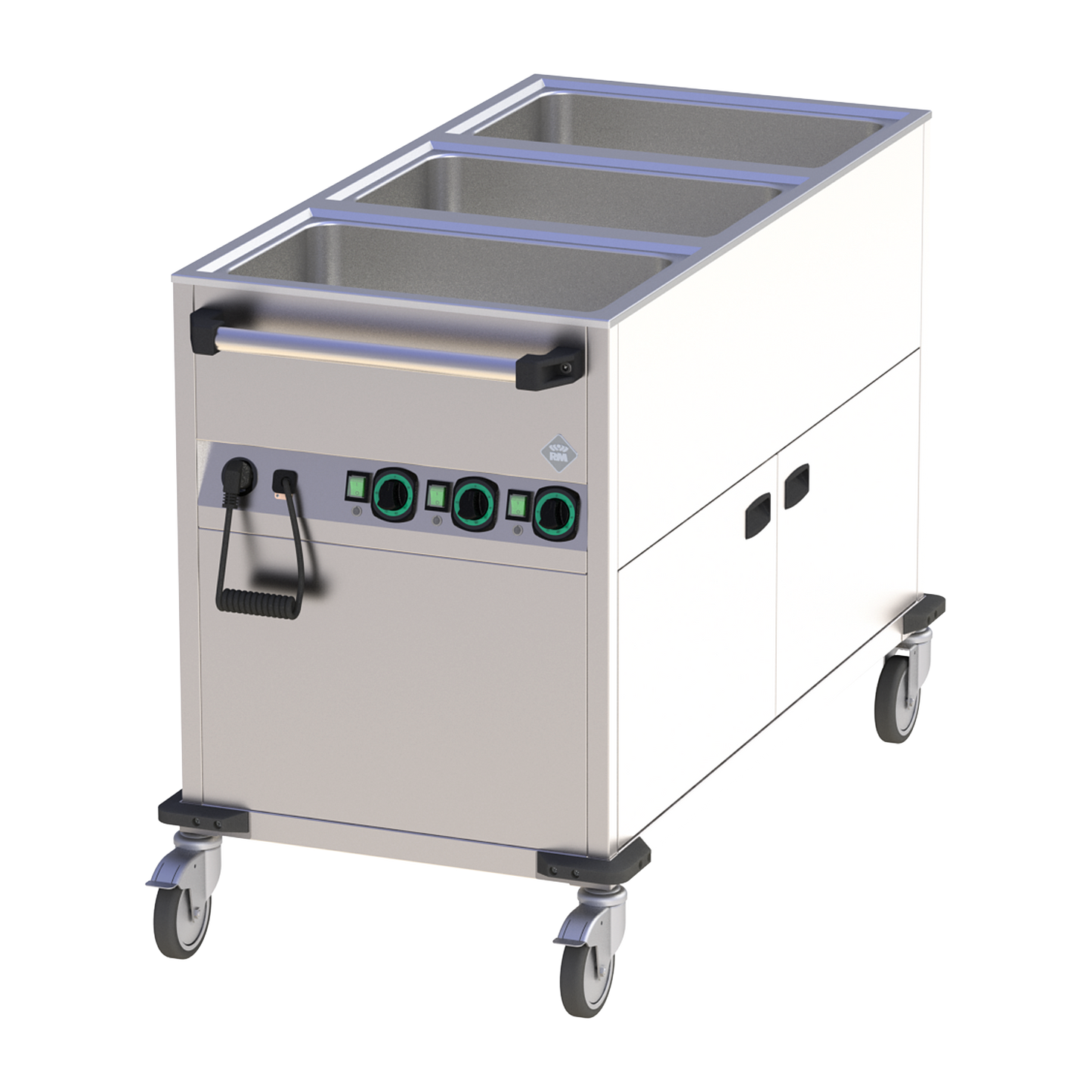 Mobile electric bain-marie GN 3-1/1 clad with controls on the shorter side | RM - BMPK 3120 CS