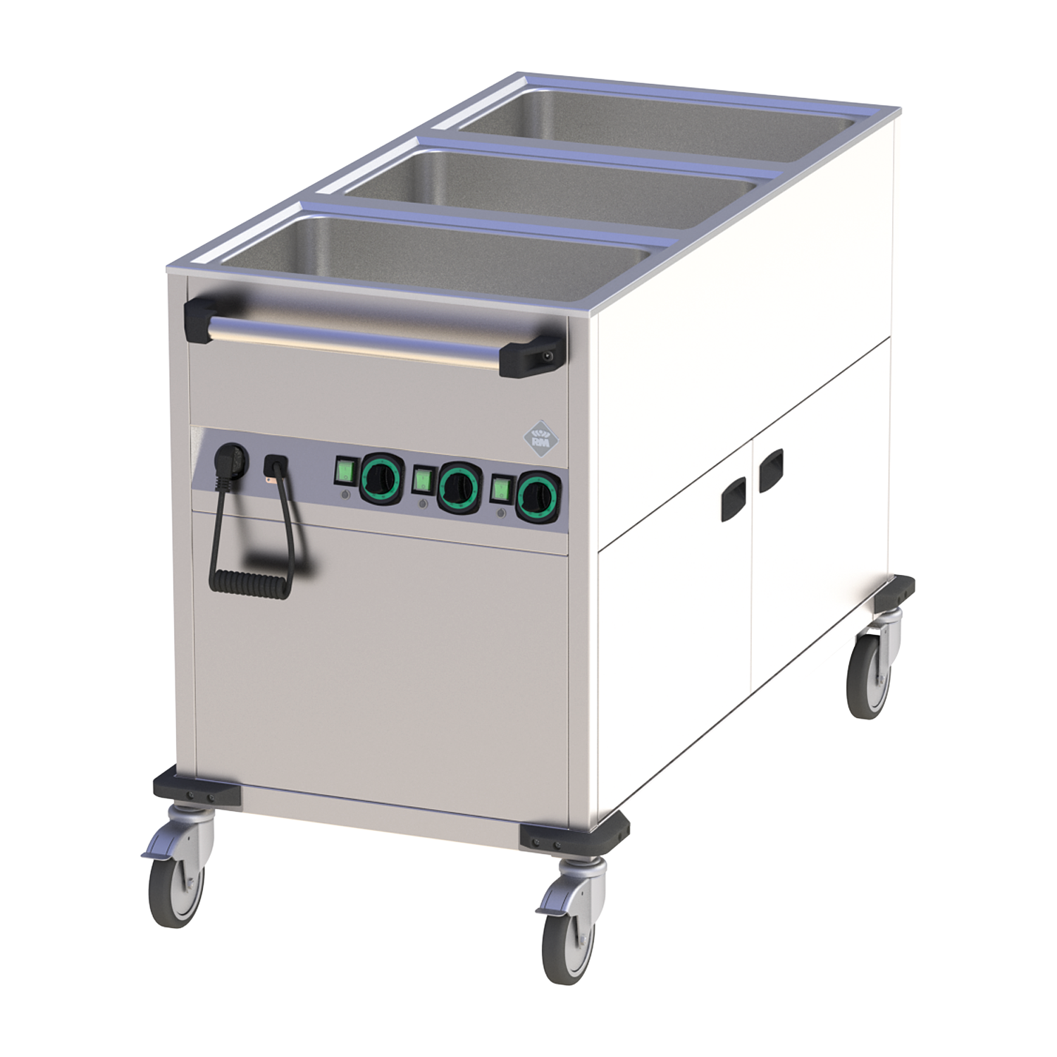 Mobile electric bain-marie GN 3-1/1 clad with controls on the shorter side | RM - BMPK 3120 CS
