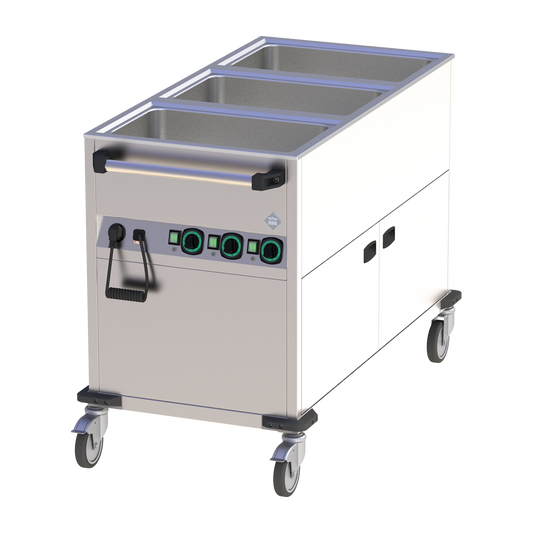 Mobile electric bain-marie GN 3-1/1 clad with controls on the shorter side | RM - BMPK 3120 CS