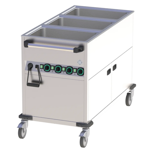 Bain marie trolley electric GN 3-1/1 heated cupboard controllers on shorter side | RM - BMPK 3120 CSH
