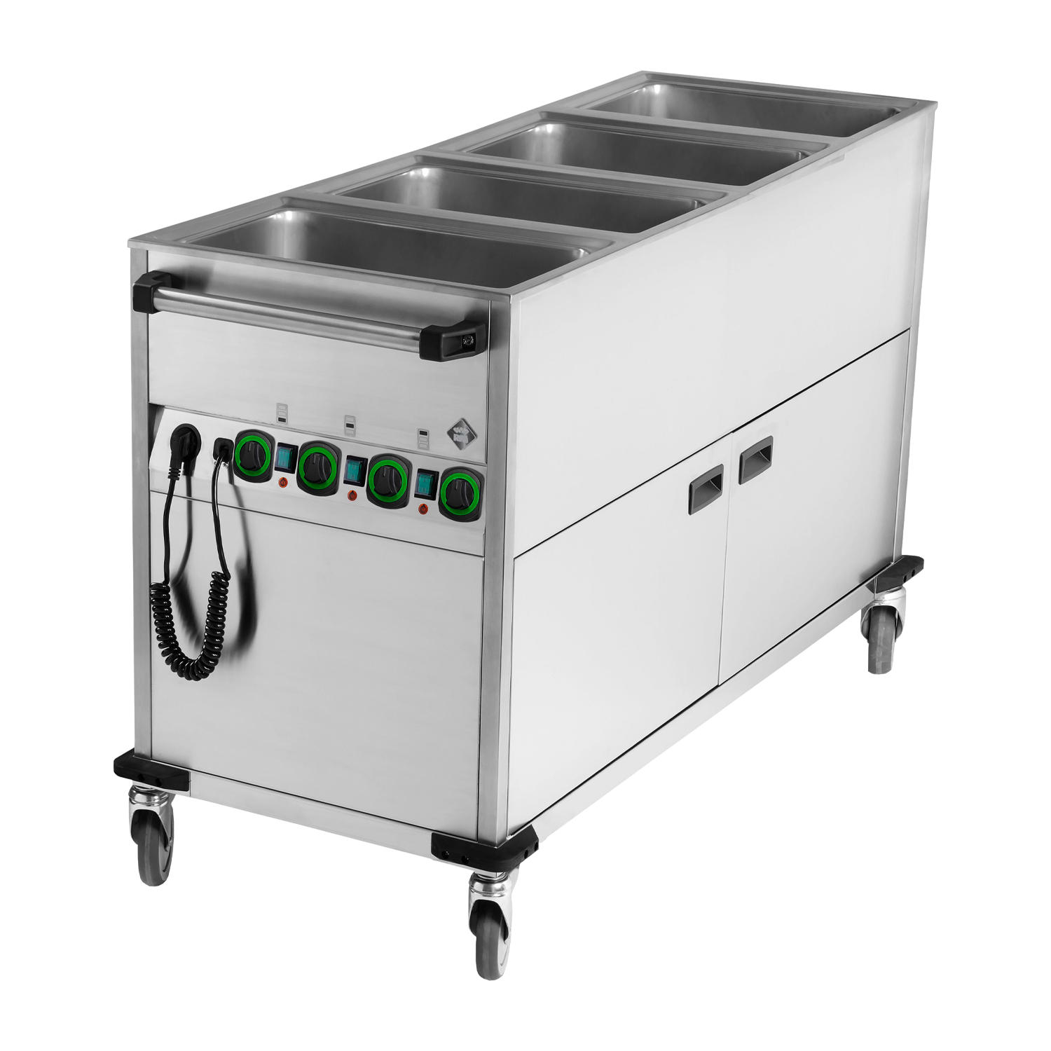 Mobile electric bain-marie GN 4-1/1 clad with controls on the shorter side | RM - BMPK 4120 CS