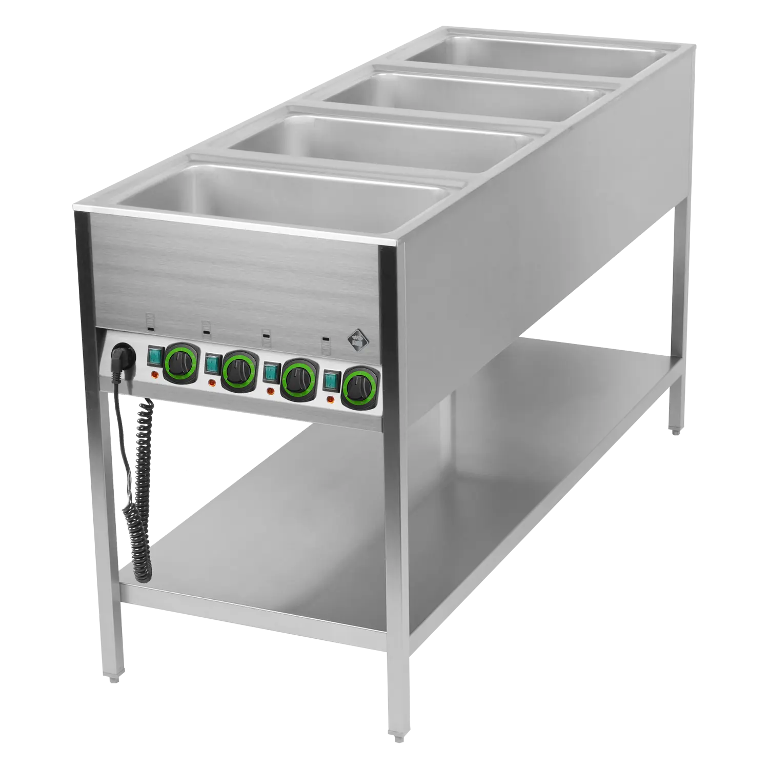 Bain marie stationary electric GN 4-1/1 controllers on shorter side with rack | RM - BMSK 4120