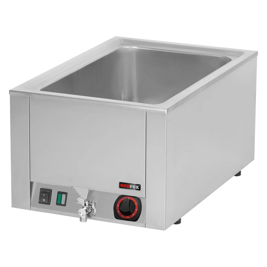 Bain marie electric GN 1/1 - 200 counter top with drain tap | REDFOX - BMV 1120