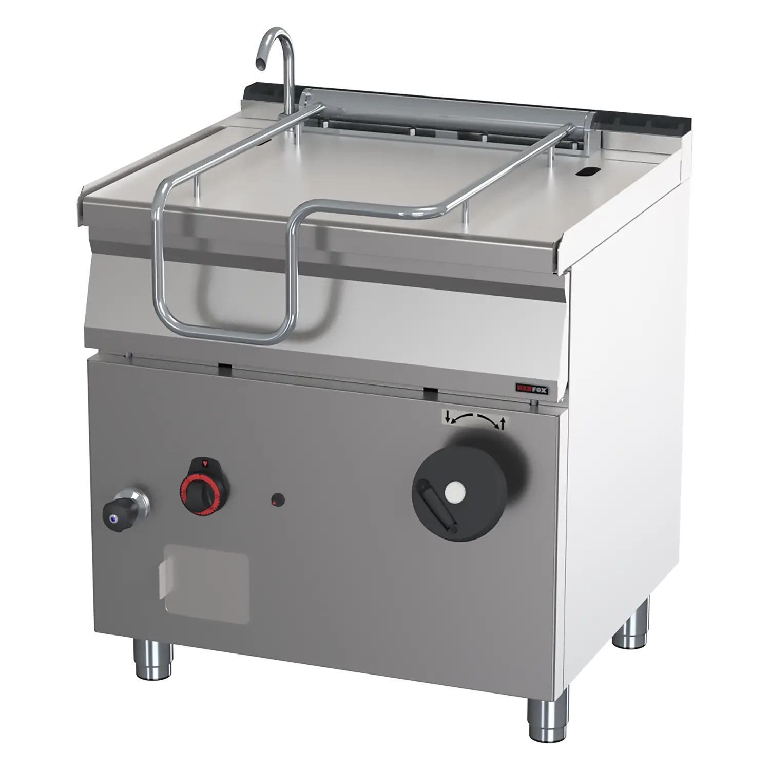 Tilting bratt pan manual gas 50 l steel compound bottom | REDFOX - BR 70/80 G