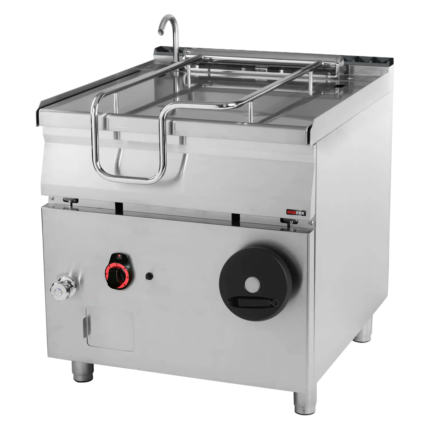 Tilting bratt pan manual gas 80 l stainless steel bottom | REDFOX - BR 90/80 G/N