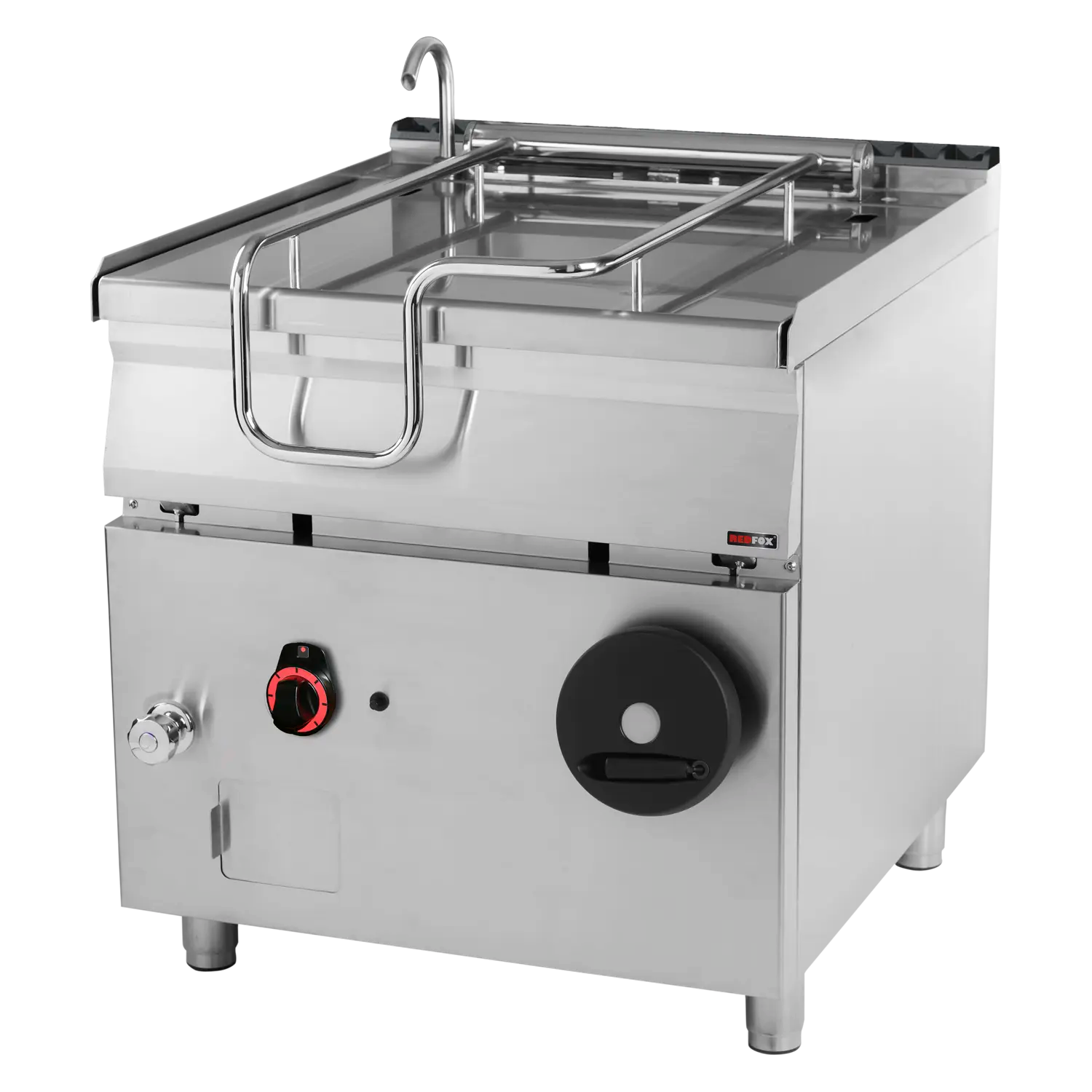 Tilting bratt pan manual gas 80 l stainless steel bottom | REDFOX - BR 90/80 G/N
