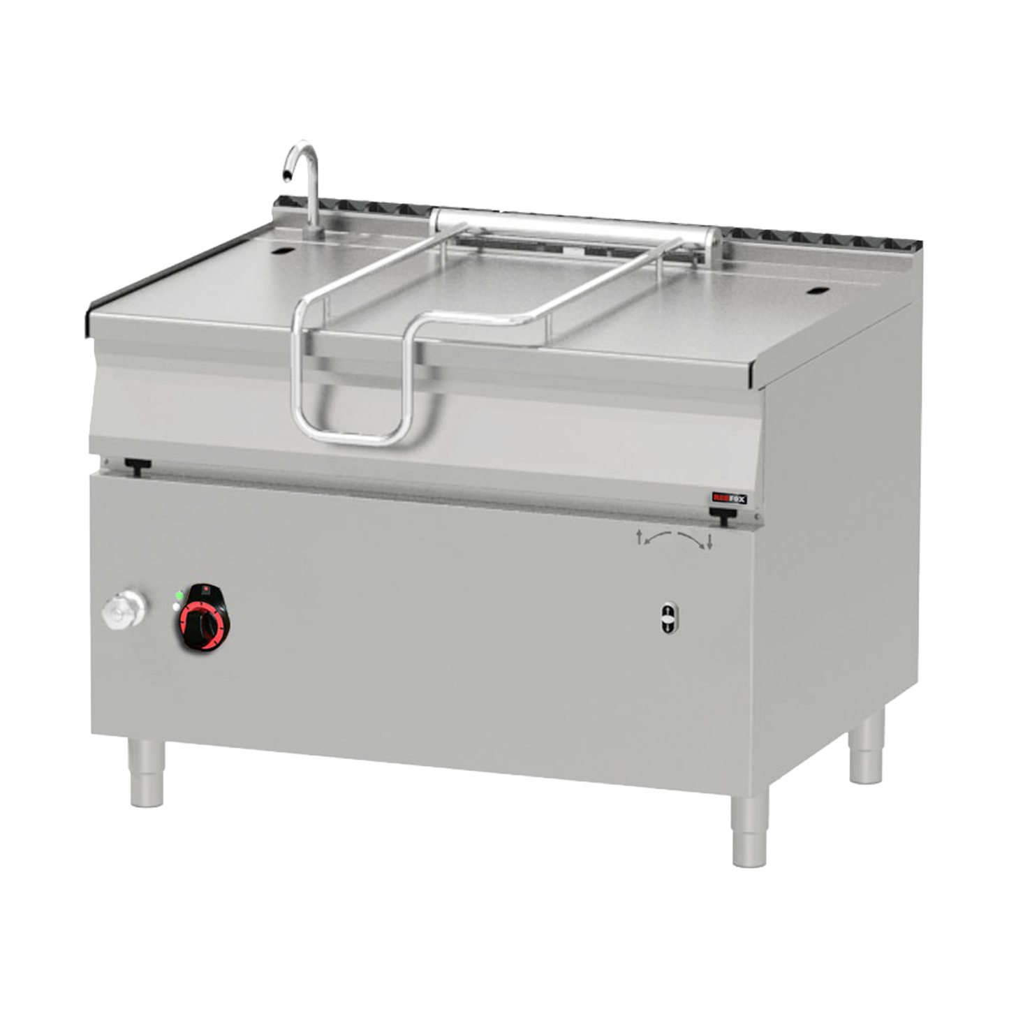 Automatic tilting pan 120 l with stainless steel bottom | REDFOX - BRM 90/120 E/N