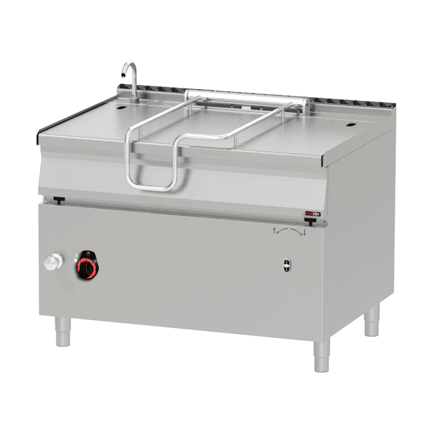 Automatic tilting pan 120 l with stainless steel bottom | REDFOX - BRM 90/120 E/N