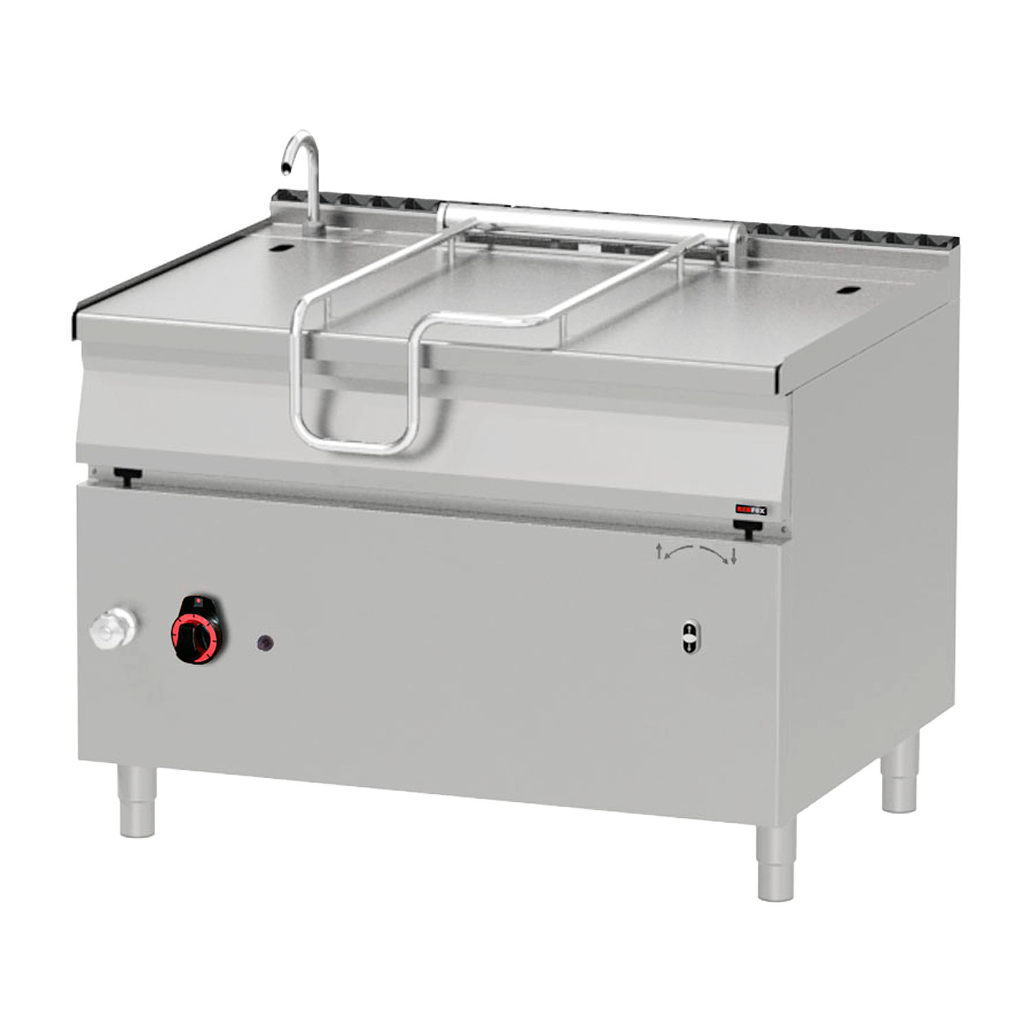 Automatic tilting pan gas 120 l with steel bottom | REDFOX - BRM 90/120 G