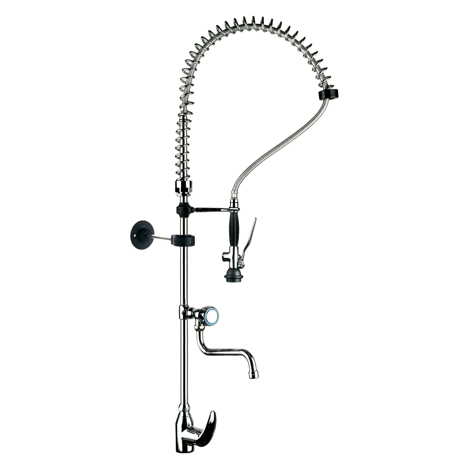 One hole mixer tap with short lever and shower | REDFOX - DOC 6+