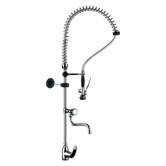 One hole mixer tap with short lever and shower | REDFOX - DOC 6+