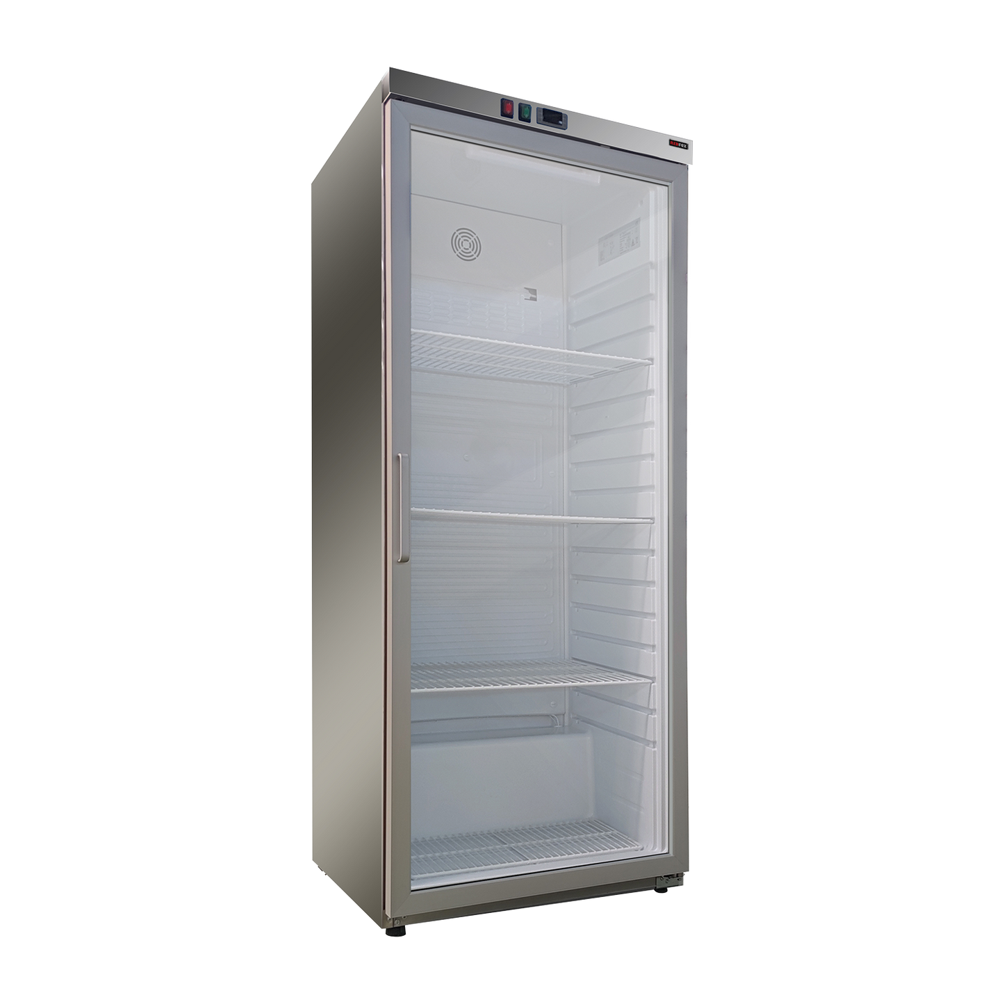 Cooling cabinet 350 l, glass door, stainless steel | REDFOX - DRR 400 GS