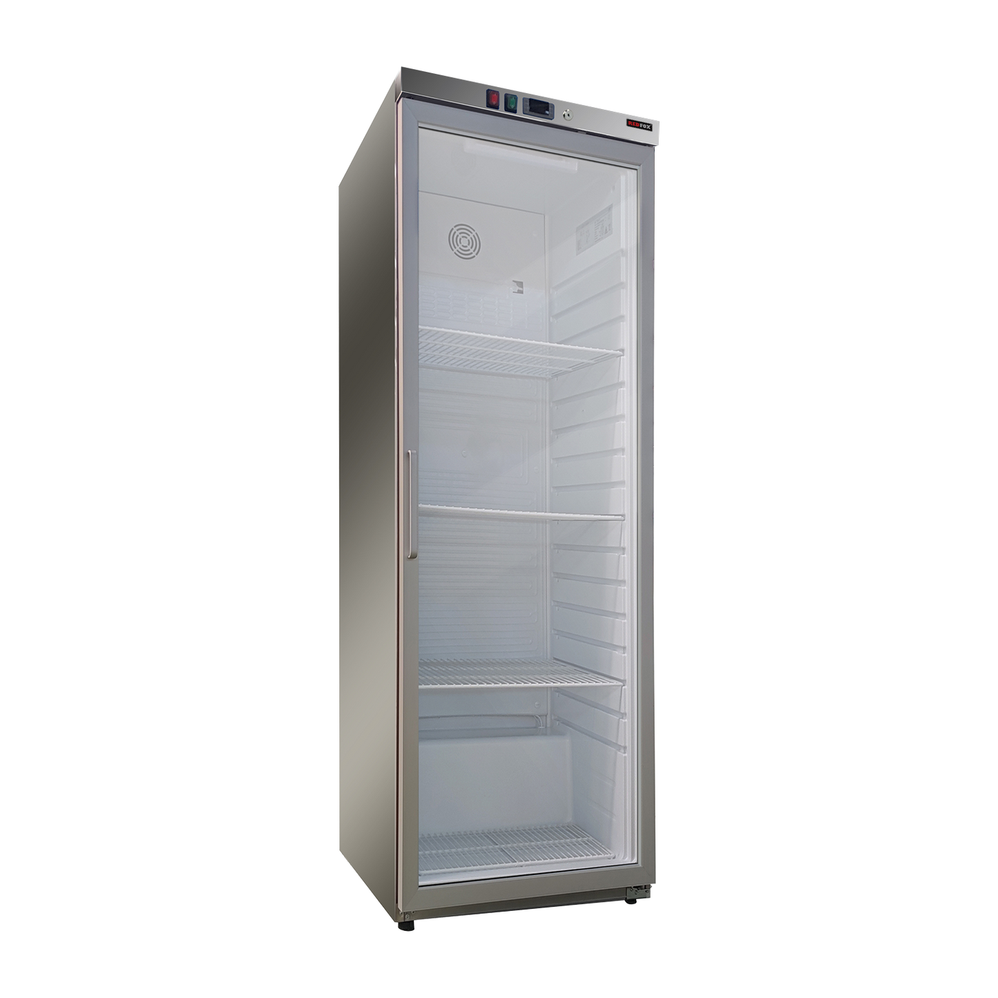 Cooling cabinet 570 l, glass door, stainless steel | REDFOX - DRR 600 GS