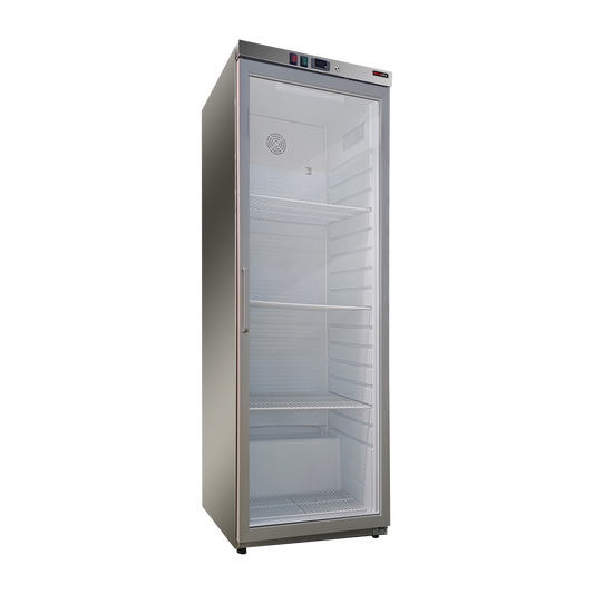 Cooling cabinet 570 l, glass door, stainless steel | REDFOX - DRR 600 GS