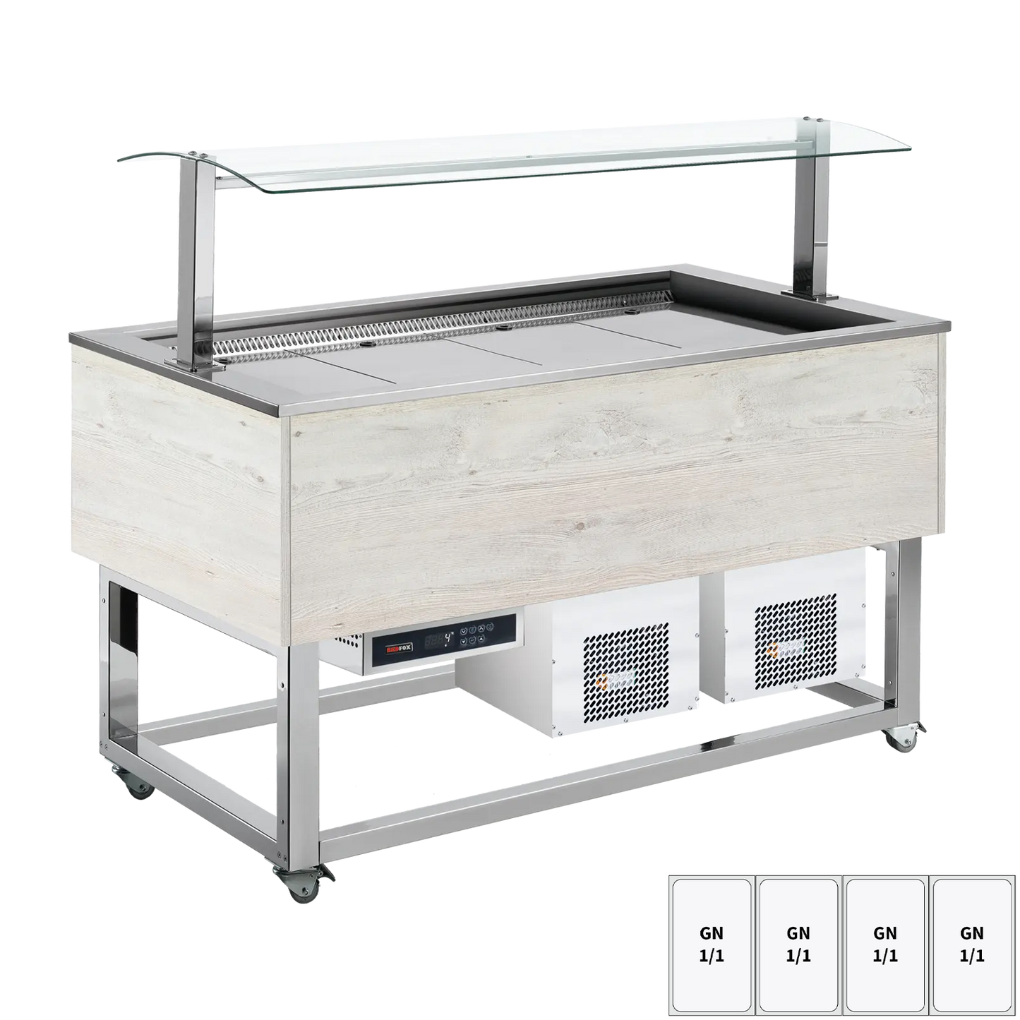 Food display island chilled GN 4-1/1 Hemlock | REDFOX - ES BLUE+ 4H