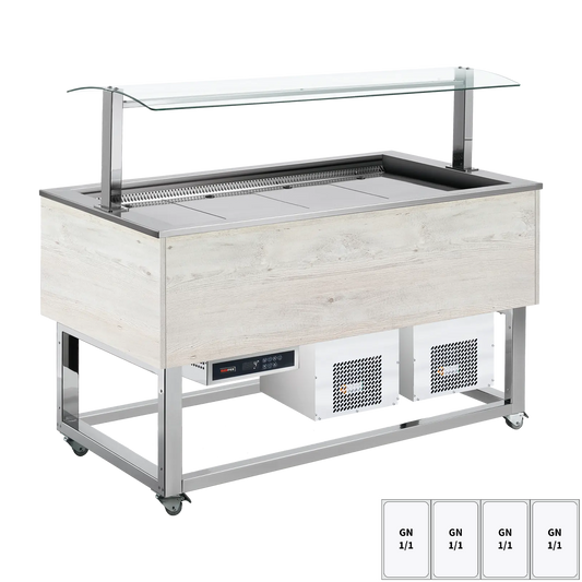 Food display island chilled GN 4-1/1 Hemlock | REDFOX - ES BLUE+ 4H