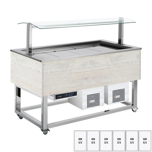 Food display island chilled GN 6-1/1 Hemlock | REDFOX - ES BLUE+ 6H