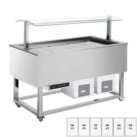 Food display island chilled GN 6-1/1 RAL | REDFOX - ES BLUE+ 6R