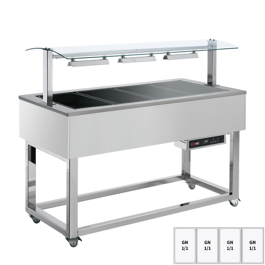 Food display island heated, glass ceramic GN 4-1/1 RAL | REDFOX - ES BROWN+ 4R