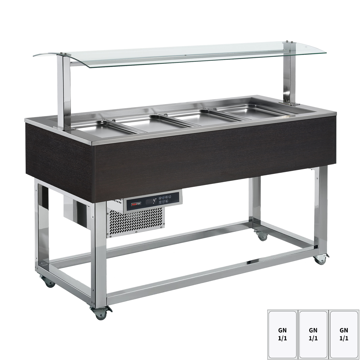 Food display island chilled GN 3-1/1 Wenge | REDFOX - ES GREEN+ 3W
