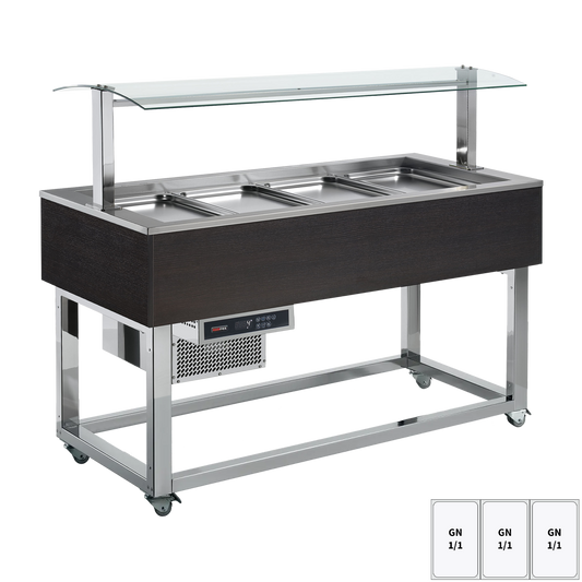 Food display island chilled GN 3-1/1 Wenge | REDFOX - ES GREEN+ 3W