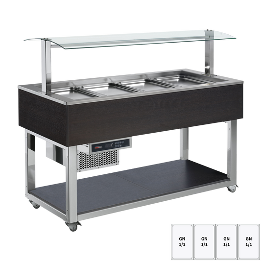 Food display island chilled GN 4-1/1 Wenge | REDFOX - ES GREEN+ 4W