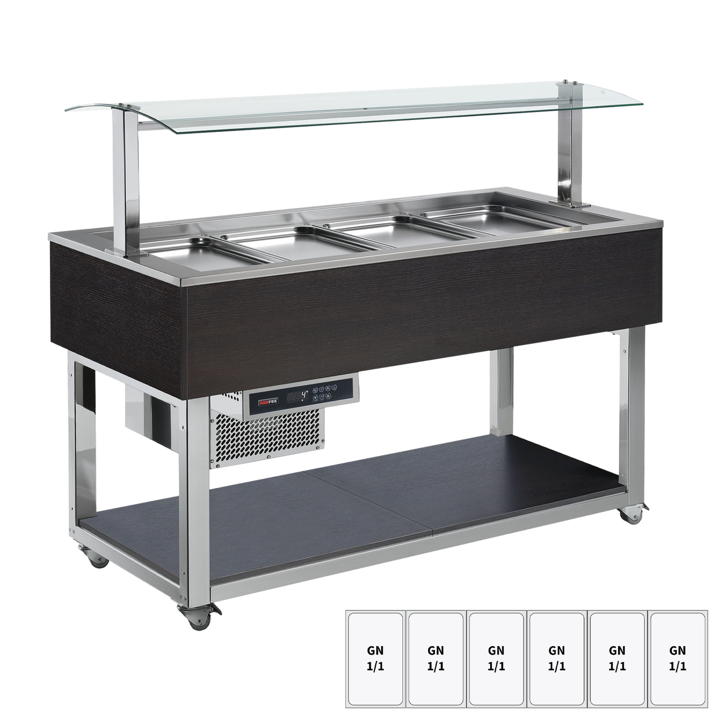 Food display island chilled GN 6-1/1 Wenge | REDFOX - ES GREEN+ 6W
