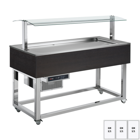 Food display island chilled GN 3-1/1 Wenge | REDFOX - ES LIME+ 3W