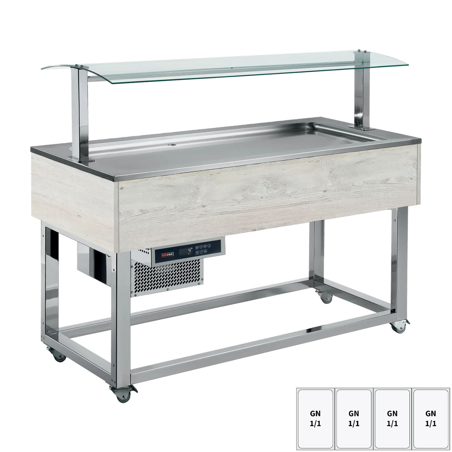 Food display island chilled GN 4-1/1 Hemlock | REDFOX - ES LIME+ 4H