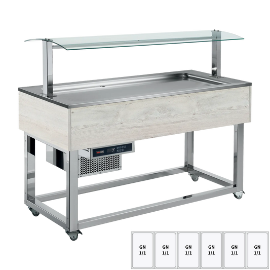Food display island chilled GN 6-1/1 Hemlock | REDFOX - ES LIME+ 6H