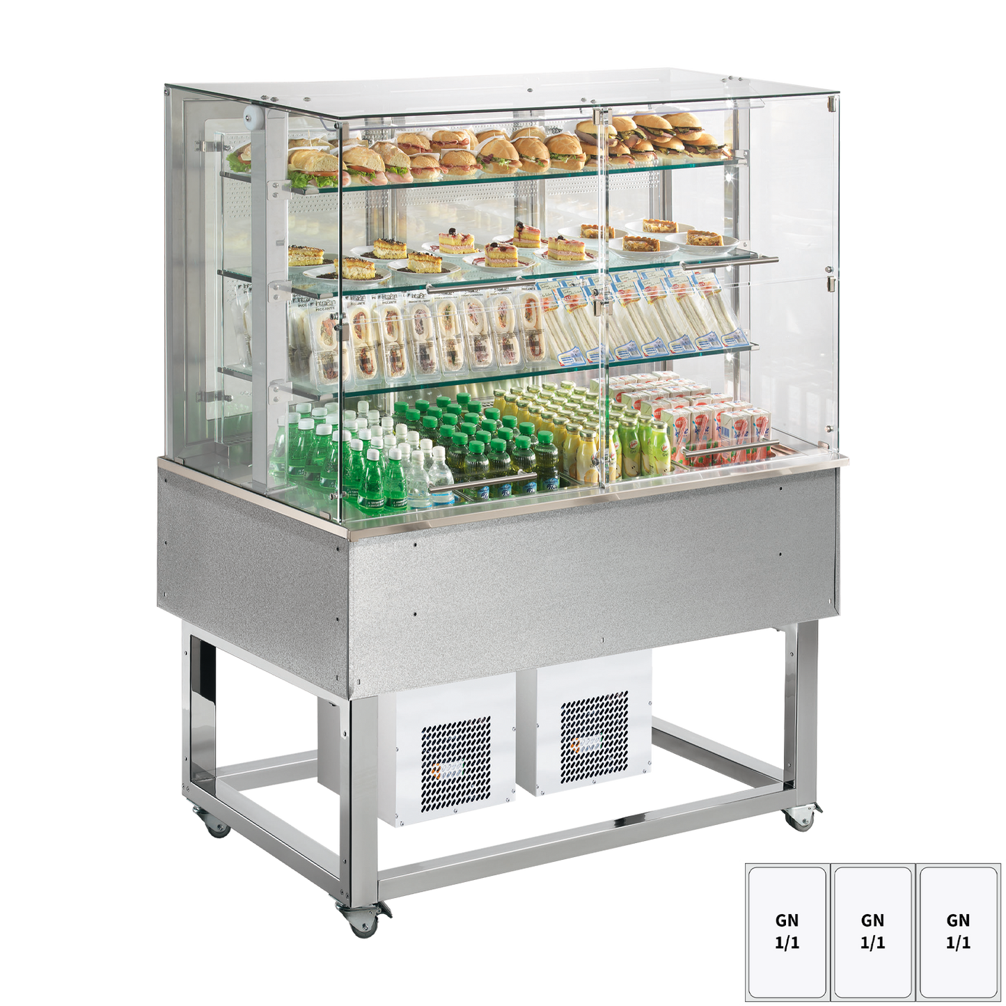 Chilled display unit GN 3-1/1 upwards opening | REDFOX - ES PLATINUM+ 3 DF