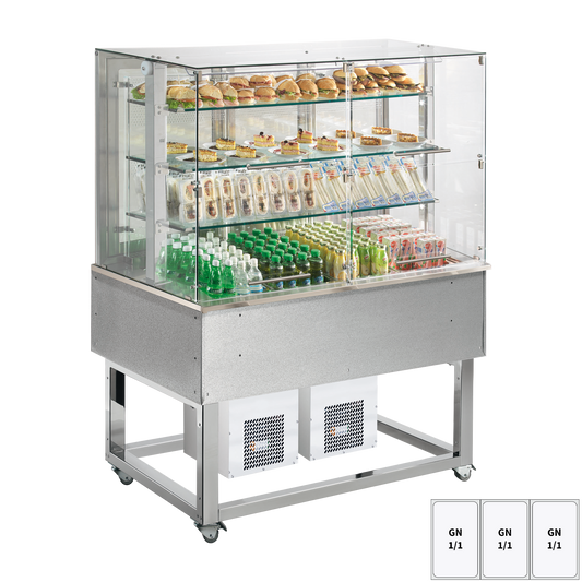 Chilled display unit GN 3-1/1 upwards opening | REDFOX - ES PLATINUM+ 3 DF