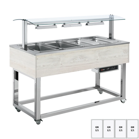 Food display island heated, bain marie tub GN 4-1/1 Hemlock | REDFOX - ES RED+ 4H