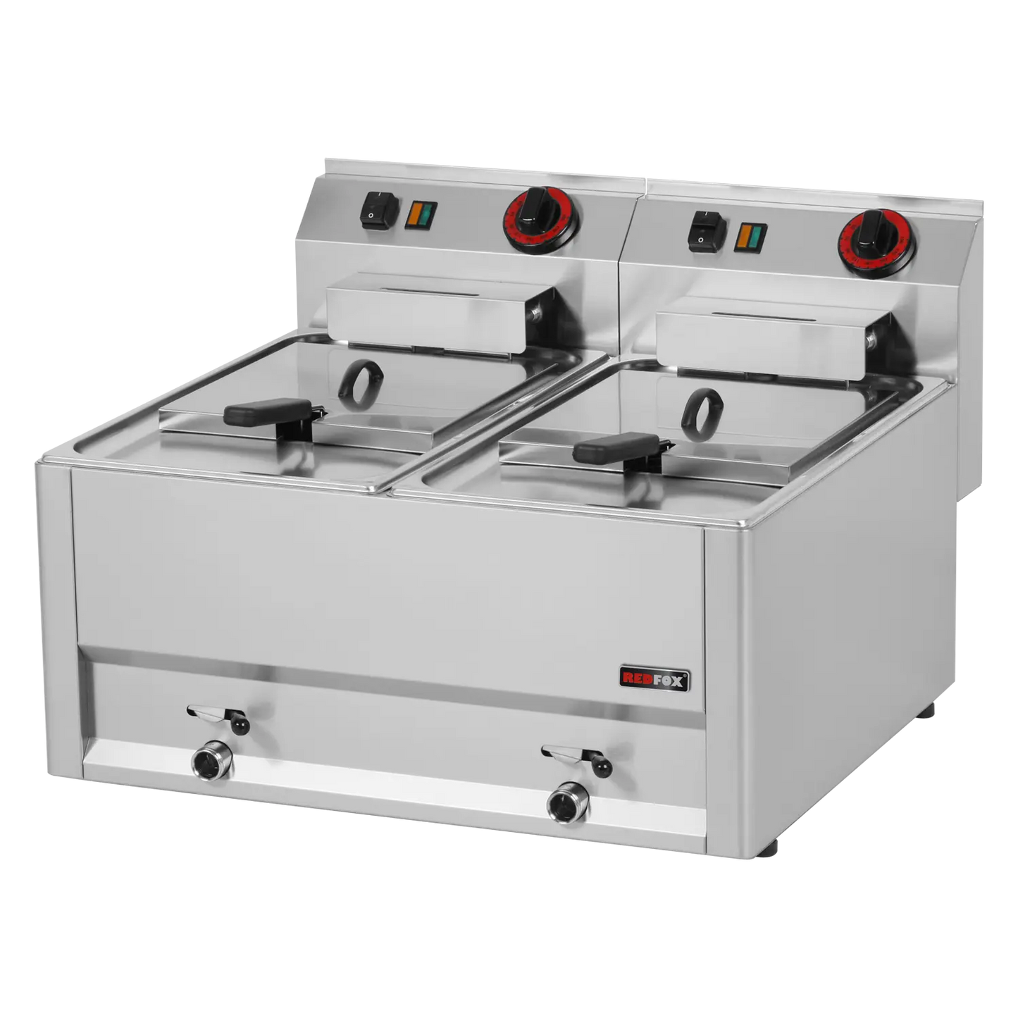 Electric fryer 2 baskets 0,38 kW/l, 8+8 l without cabinet 230 V | REDFOX - FE 60 EL