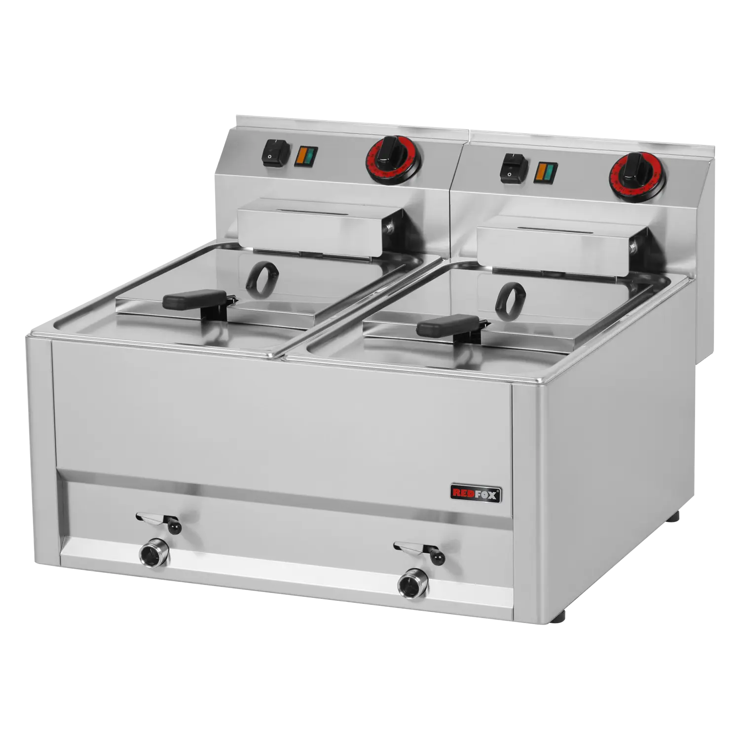 Electric fryer 2 baskets 0,38 kW/l, 8+8 l without cabinet 230 V | REDFOX - FE 60 EL