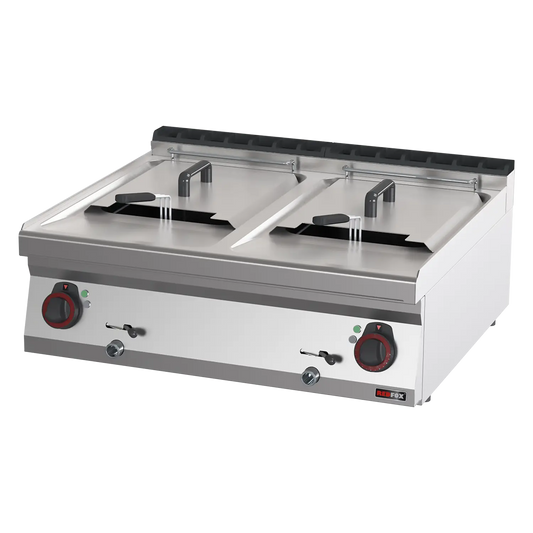 Electric fryer 2 baskets 0,96 kW/l, 13+13 l without cabinet 400 V | REDFOX - FE 70/08 E