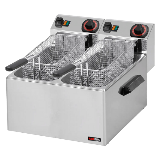 Fryer for fish electric 2 baskets 0,43 kW/l, 8+8 l counter top 230 V | REDFOX - FE 88