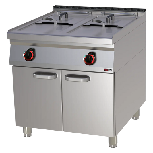 Electric fryer 2 baskets 0,8 kW/l, 17+17 l on cabinet  | REDFOX - FE 90/80-17 E