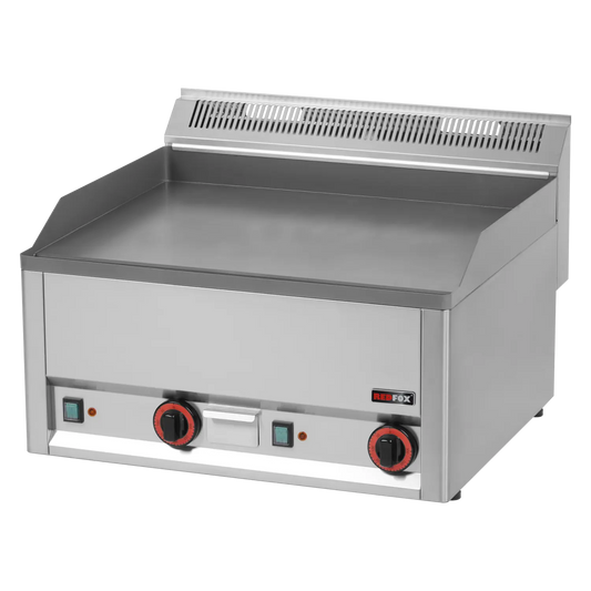 Fry-top griddle plate 65x48 electric smooth without cabinet 400 V | REDFOX - FTH 60 EL