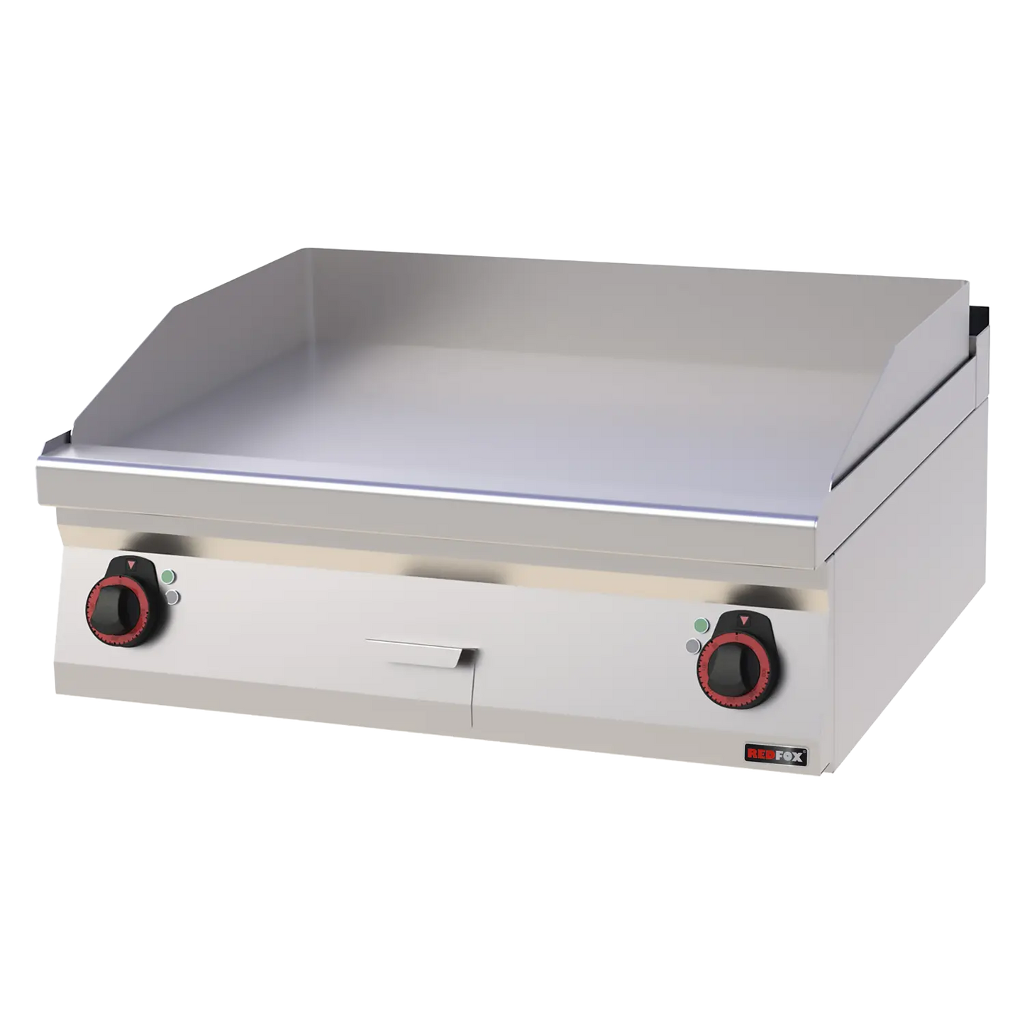 Fry-top griddle plate 80x51 electric smooth without cabinet 400 V | REDFOX - FTH 70/08 E