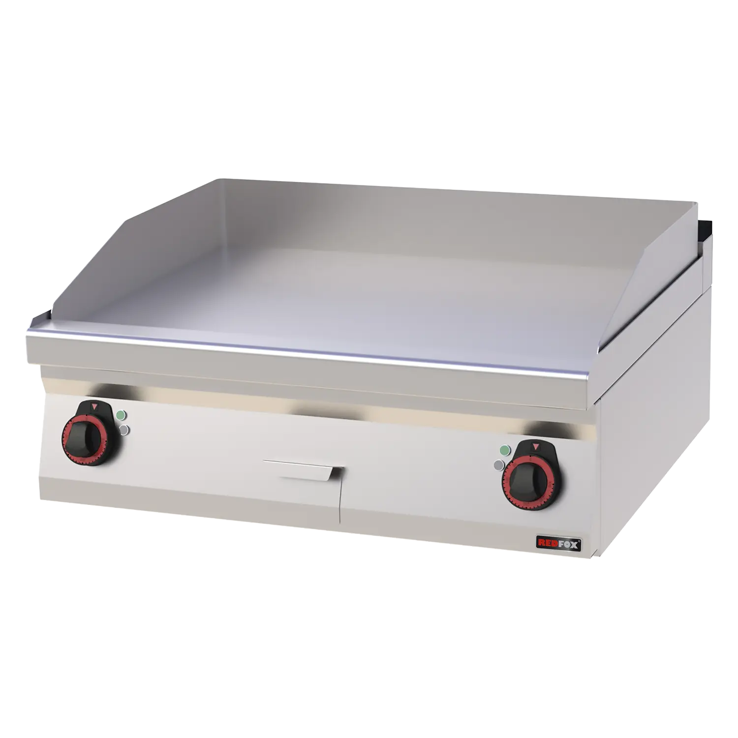 Fry-top griddle plate 80x51 electric smooth without cabinet 400 V | REDFOX - FTH 70/08 E